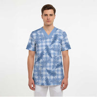 Blue Palaka Hawaii Palapalai Scrub Top Hawaiian Fern LT14 - Polynesian Pride