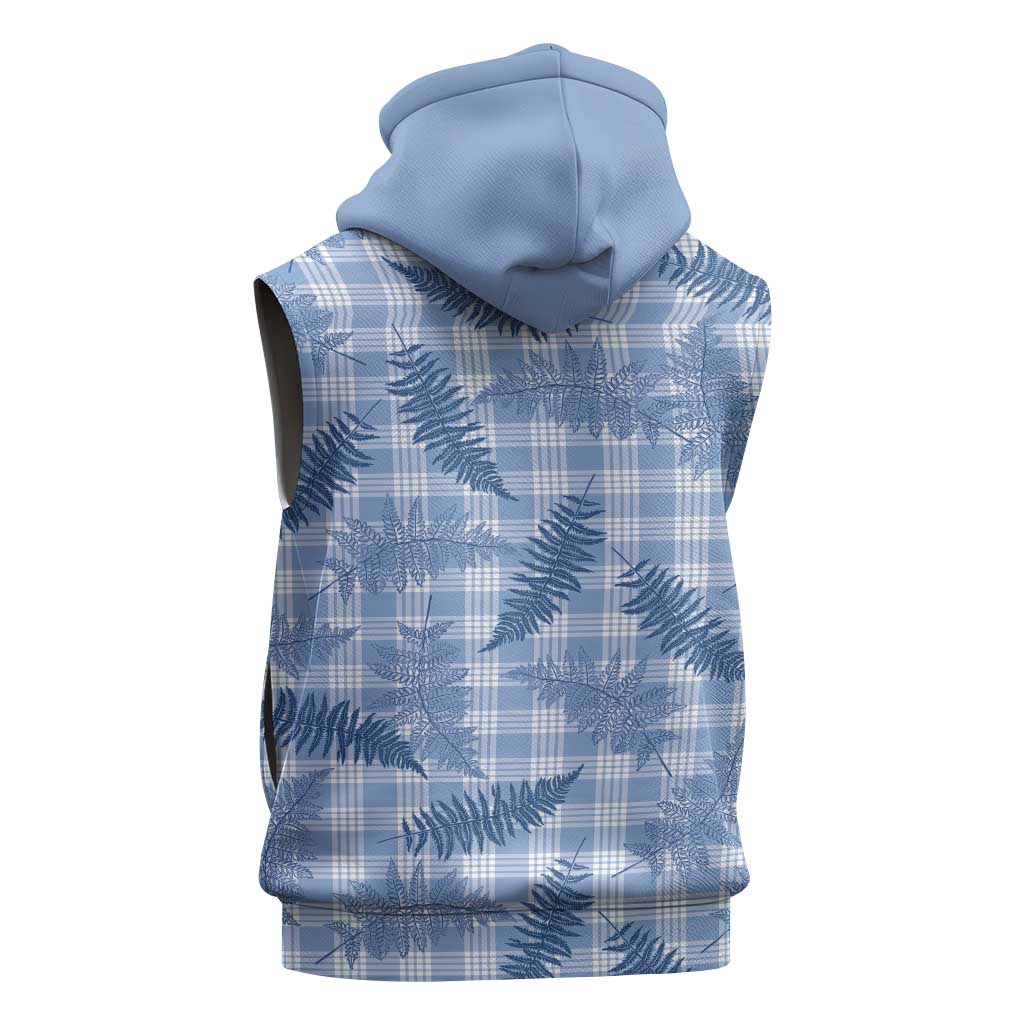Blue Palaka Hawaii Palapalai Sleeveless Zip Hoodie Hawaiian Fern LT14 - Polynesian Pride