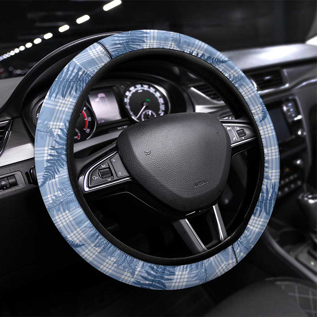 Blue Palaka Hawaii Palapalai Steering Wheel Cover Hawaiian Fern - Polynesian Pride