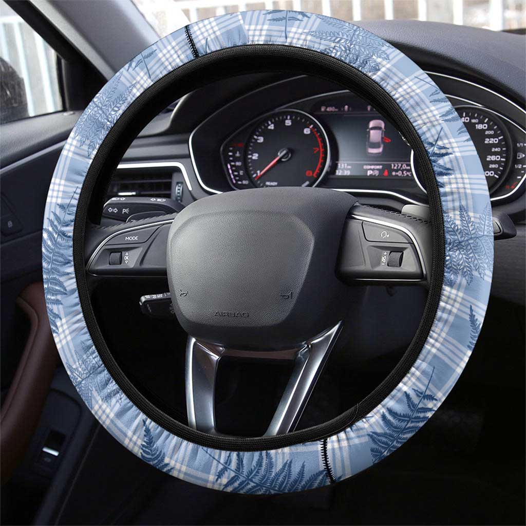Blue Palaka Hawaii Palapalai Steering Wheel Cover Hawaiian Fern - Polynesian Pride