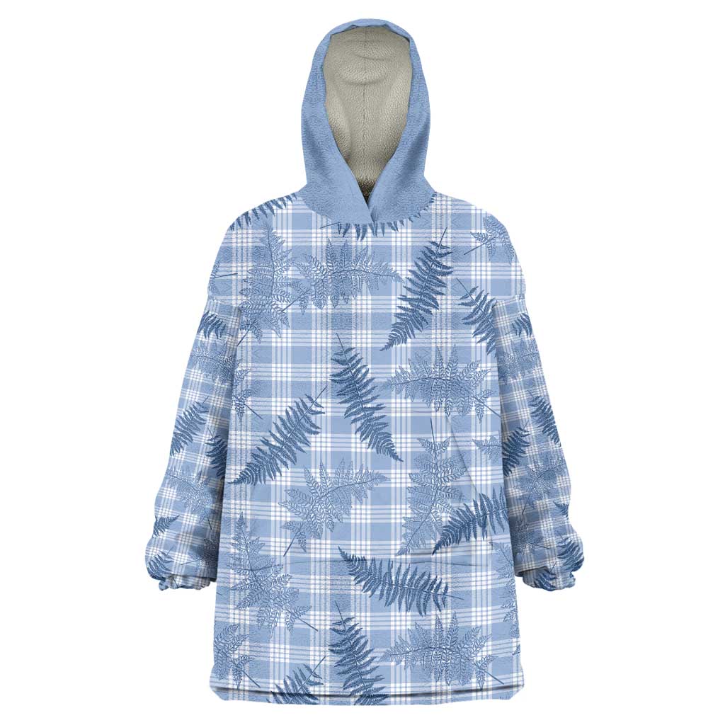 Blue Palaka Hawaii Palapalai Wearable Blanket Hoodie Hawaiian Fern LT14 One Size Blue - Polynesian Pride
