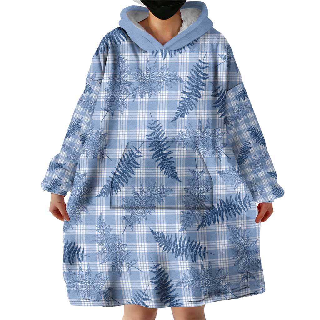 Blue Palaka Hawaii Palapalai Wearable Blanket Hoodie Hawaiian Fern LT14 - Polynesian Pride