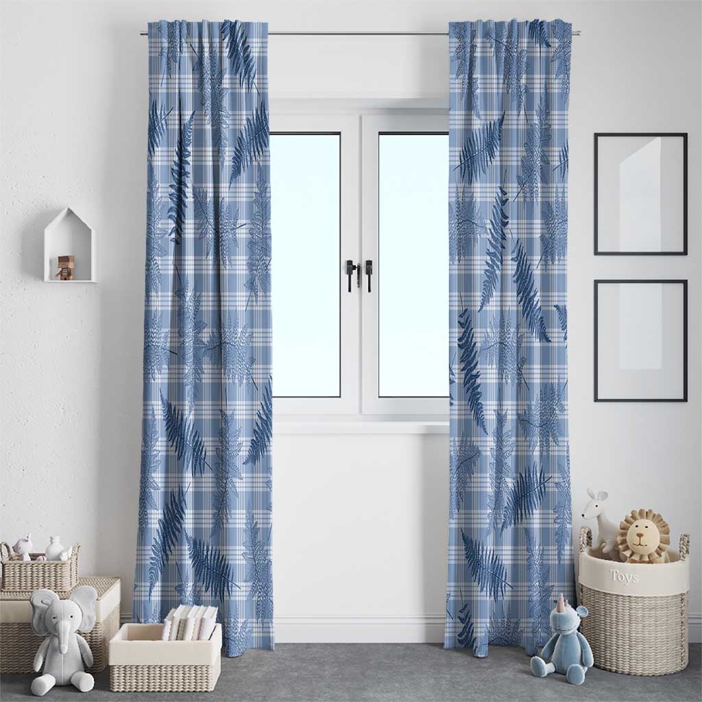 Blue Palaka Hawaii Palapalai Window Curtain Hawaiian Fern - Polynesian Pride