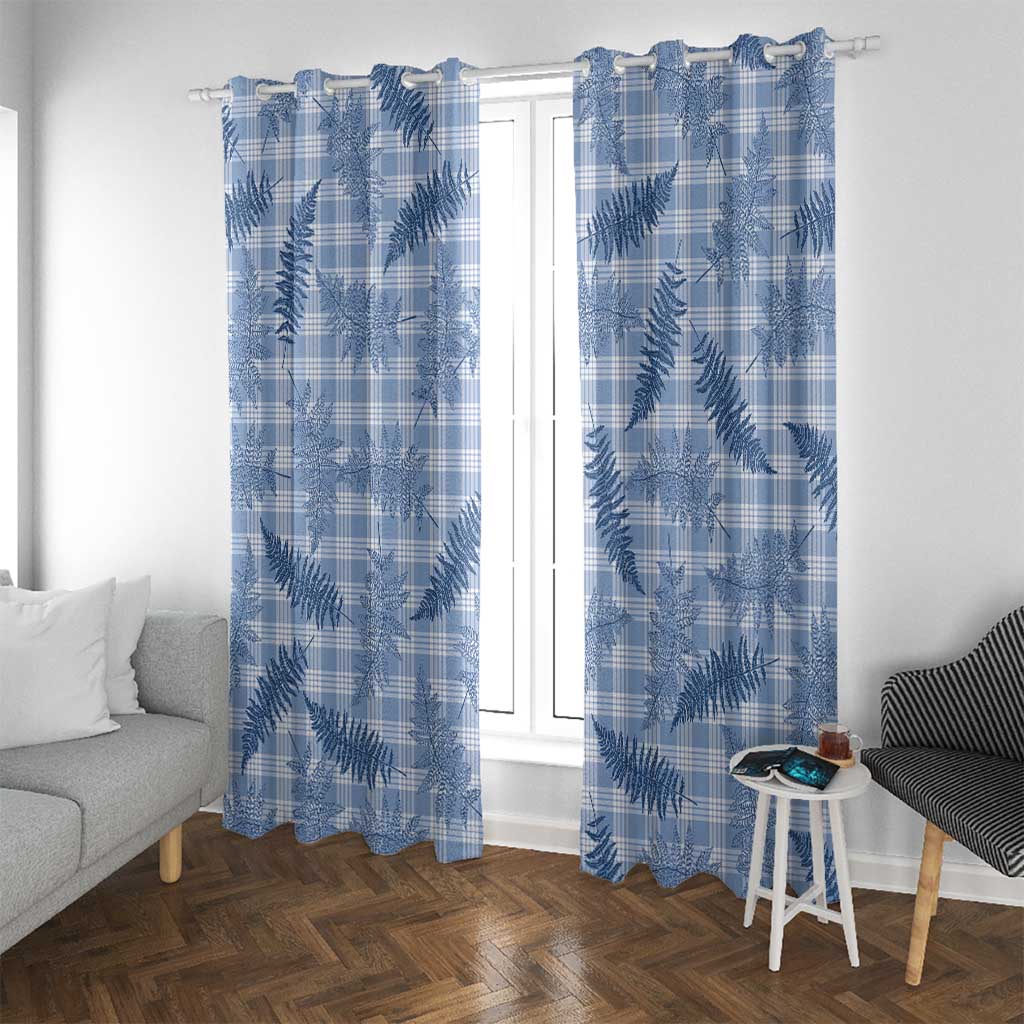 Blue Palaka Hawaii Palapalai Window Curtain Hawaiian Fern - Polynesian Pride
