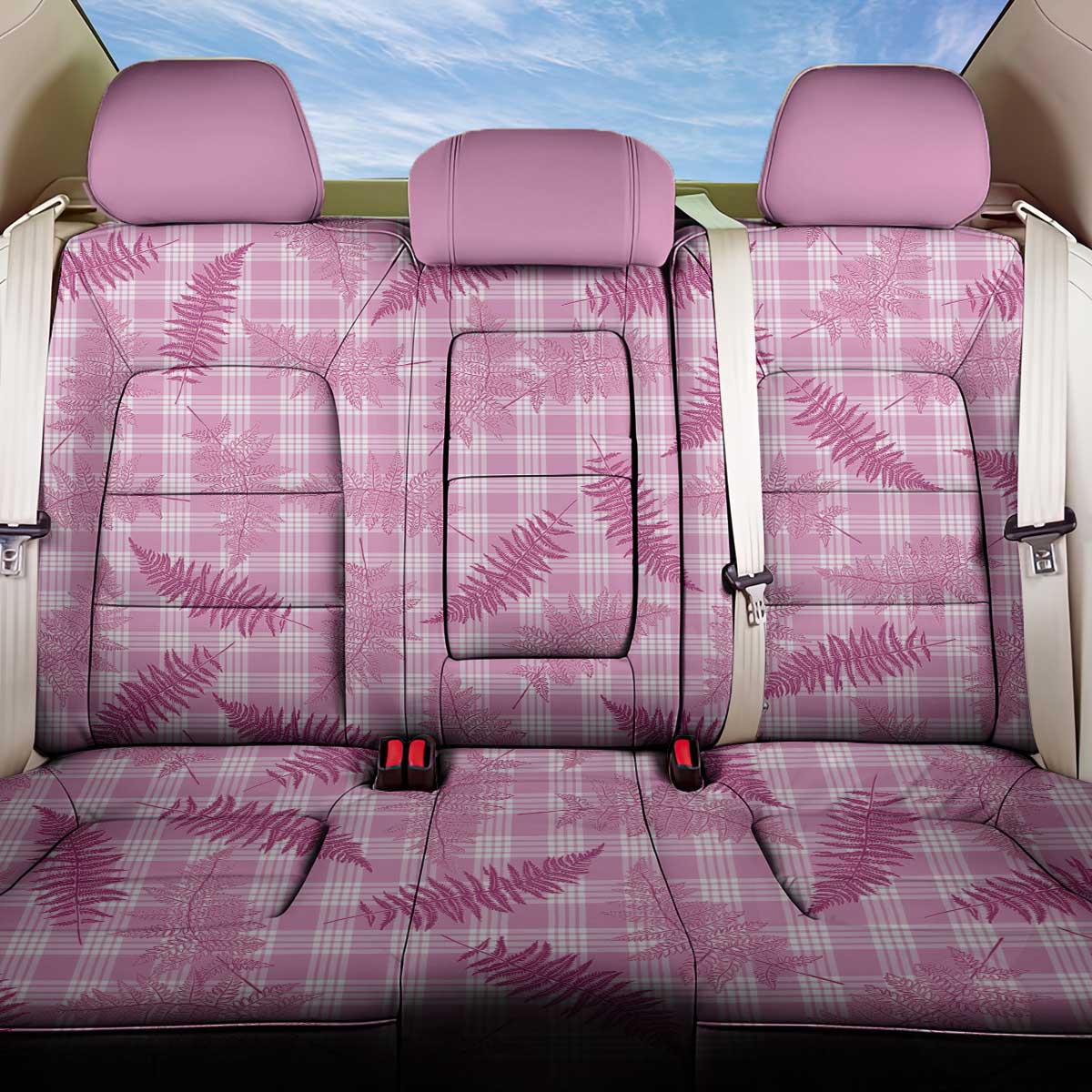 Purple Palaka Hawaii Palapalai Back Car Seat Cover Hawaiian Fern LT14 One Size Purple - Polynesian Pride