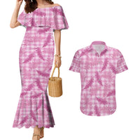 Purple Palaka Hawaii Palapalai Couples Matching Mermaid Dress and Hawaiian Shirt Hawaiian Fern - Polynesian Pride
