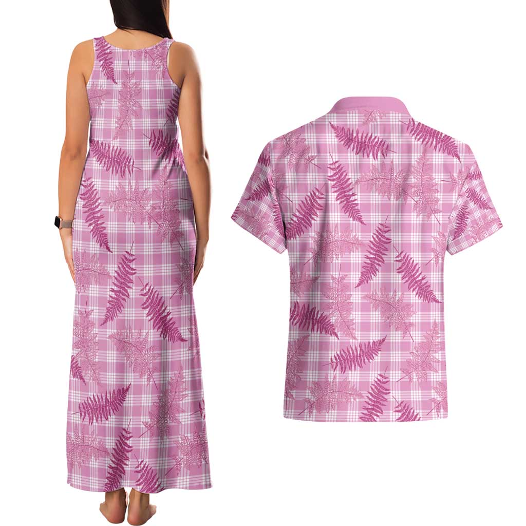 Purple Palaka Hawaii Palapalai Couples Matching Tank Maxi Dress and Hawaiian Shirt Hawaiian Fern - Polynesian Pride