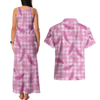 Purple Palaka Hawaii Palapalai Couples Matching Tank Maxi Dress and Hawaiian Shirt Hawaiian Fern - Polynesian Pride