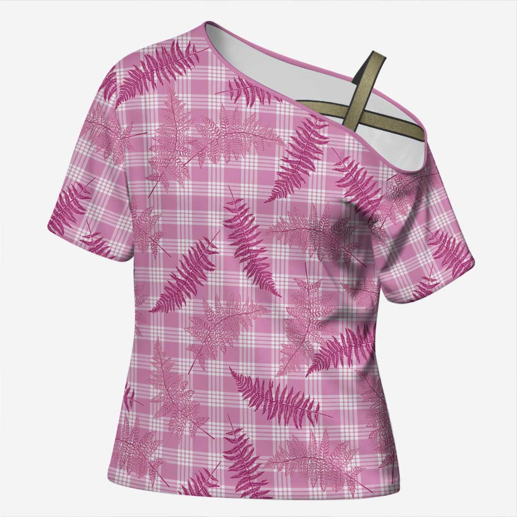 Purple Palaka Hawaii Palapalai Cross Shoulder Shirt Hawaiian Fern LT14 Female Purple - Polynesian Pride