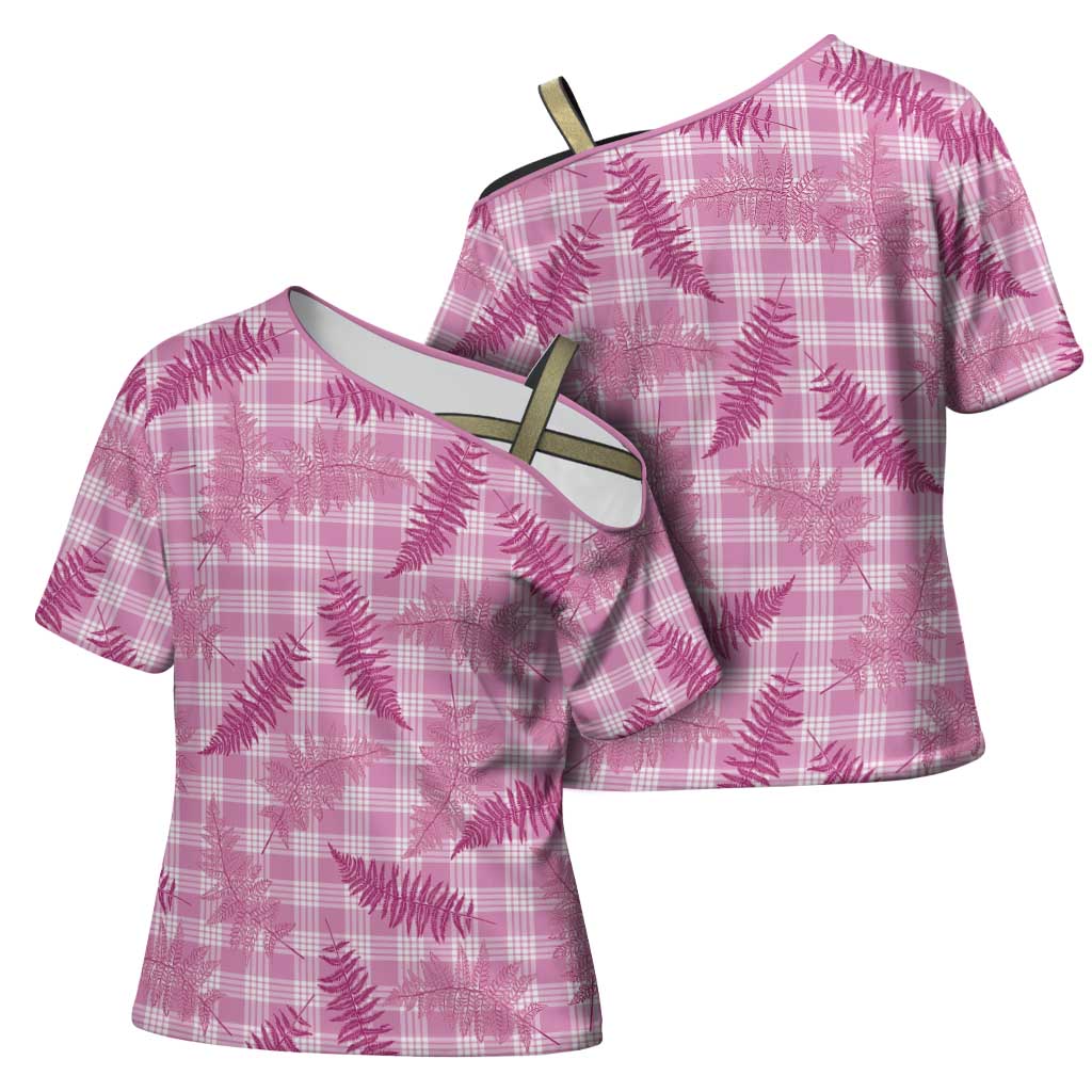 Purple Palaka Hawaii Palapalai Cross Shoulder Shirt Hawaiian Fern LT14 - Polynesian Pride