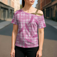 Purple Palaka Hawaii Palapalai Cross Shoulder Shirt Hawaiian Fern LT14 - Polynesian Pride