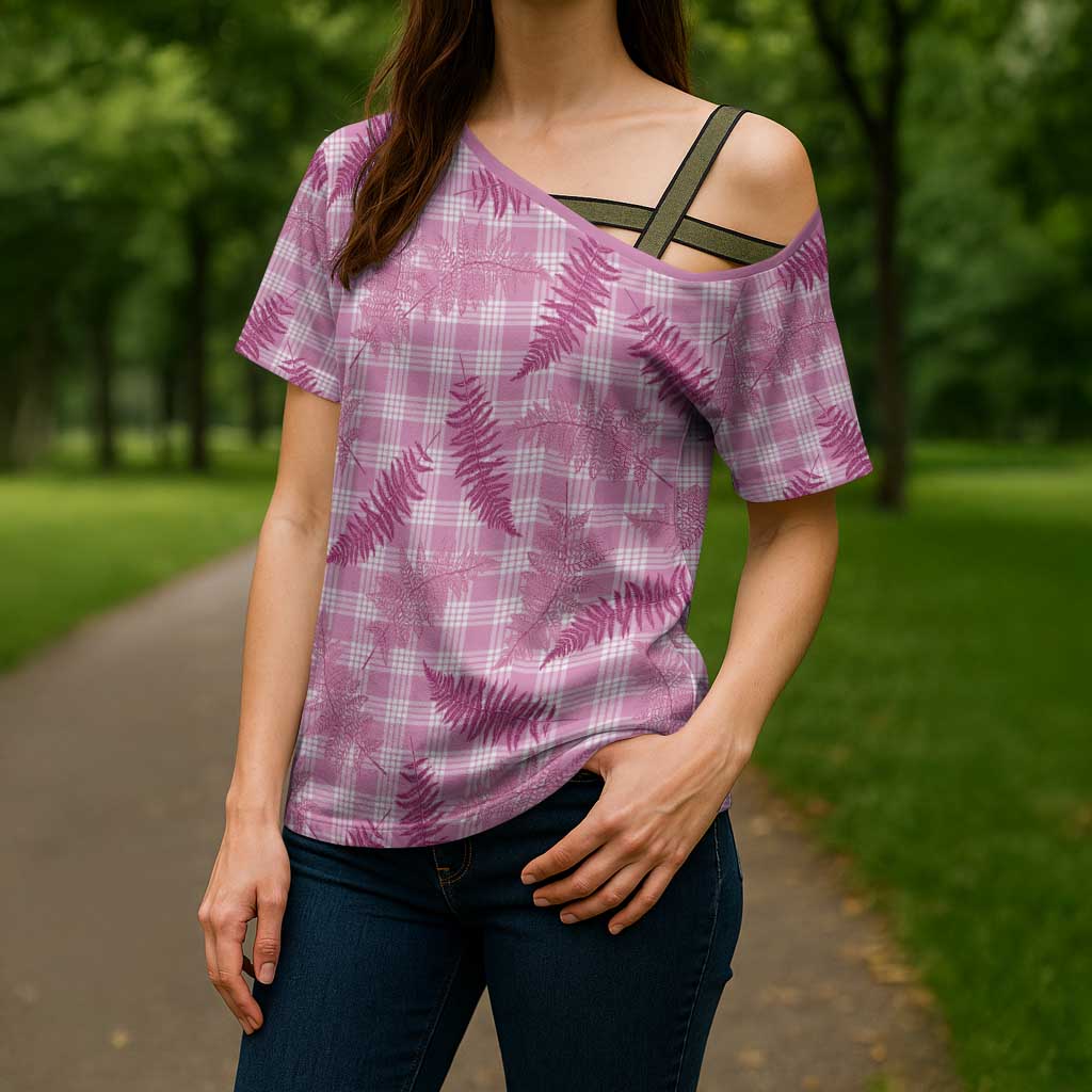 Purple Palaka Hawaii Palapalai Cross Shoulder Shirt Hawaiian Fern LT14 - Polynesian Pride