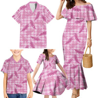 Purple Palaka Hawaii Palapalai Family Matching Mermaid Dress and Hawaiian Shirt Hawaiian Fern - Polynesian Pride