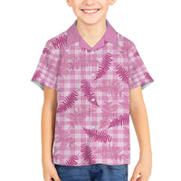 Purple Palaka Hawaii Palapalai Family Matching Off Shoulder Short Dress and Hawaiian Shirt Hawaiian Fern - Polynesian Pride