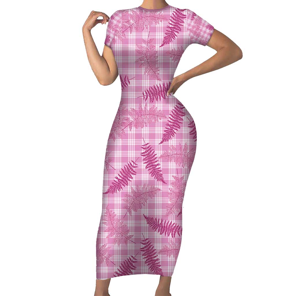 Purple Palaka Hawaii Palapalai Family Matching Short Sleeve Bodycon Dress and Hawaiian Shirt Hawaiian Fern - Polynesian Pride