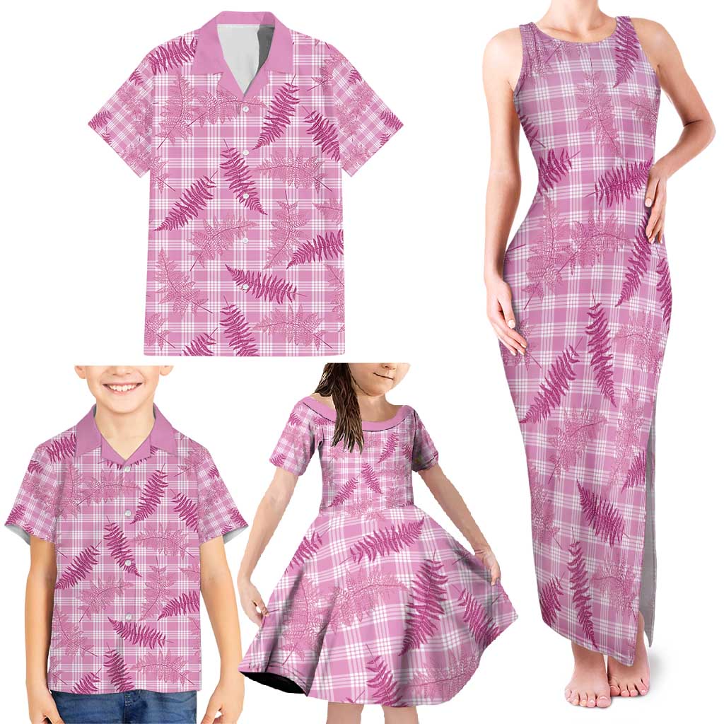 Purple Palaka Hawaii Palapalai Family Matching Tank Maxi Dress and Hawaiian Shirt Hawaiian Fern - Polynesian Pride