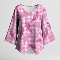 Purple Palaka Hawaii Palapalai Kimono Sleeve Blouse Hawaiian Fern LT14 Female Purple - Polynesian Pride