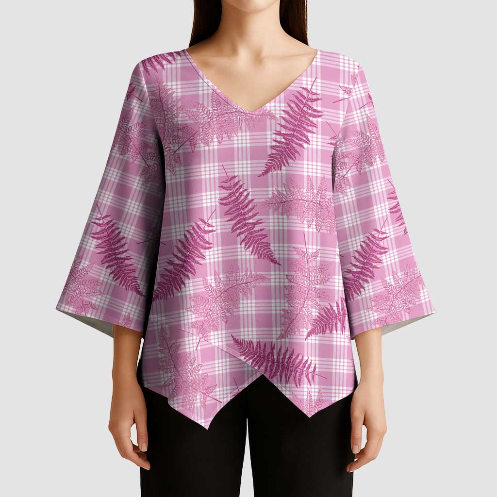 Purple Palaka Hawaii Palapalai Kimono Sleeve Blouse Hawaiian Fern LT14 - Polynesian Pride