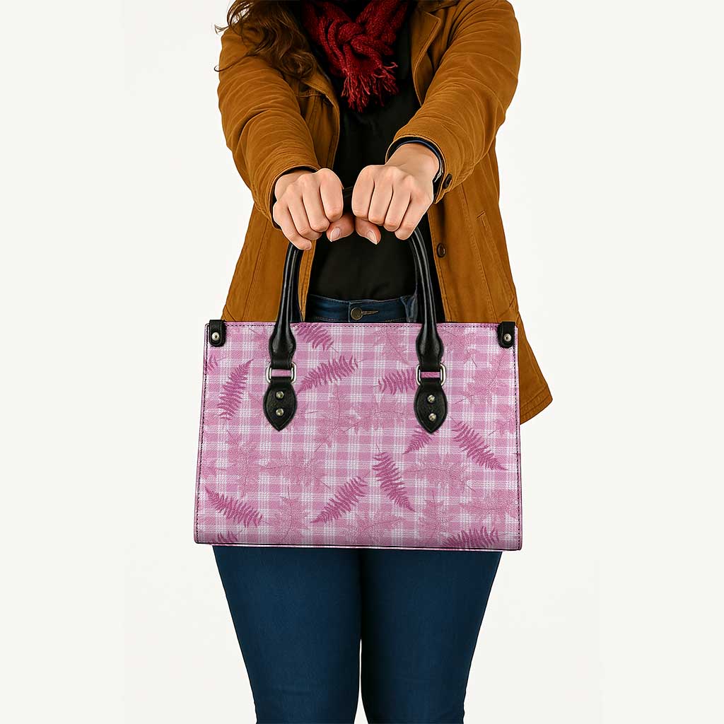 Purple Palaka Hawaii Palapalai Leather Bag Hawaiian Fern LT14 - Polynesian Pride