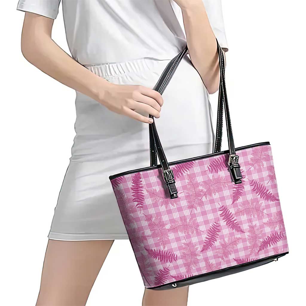 Purple Palaka Hawaii Palapalai Leather Tote Bag Hawaiian Fern LT14 - Polynesian Pride