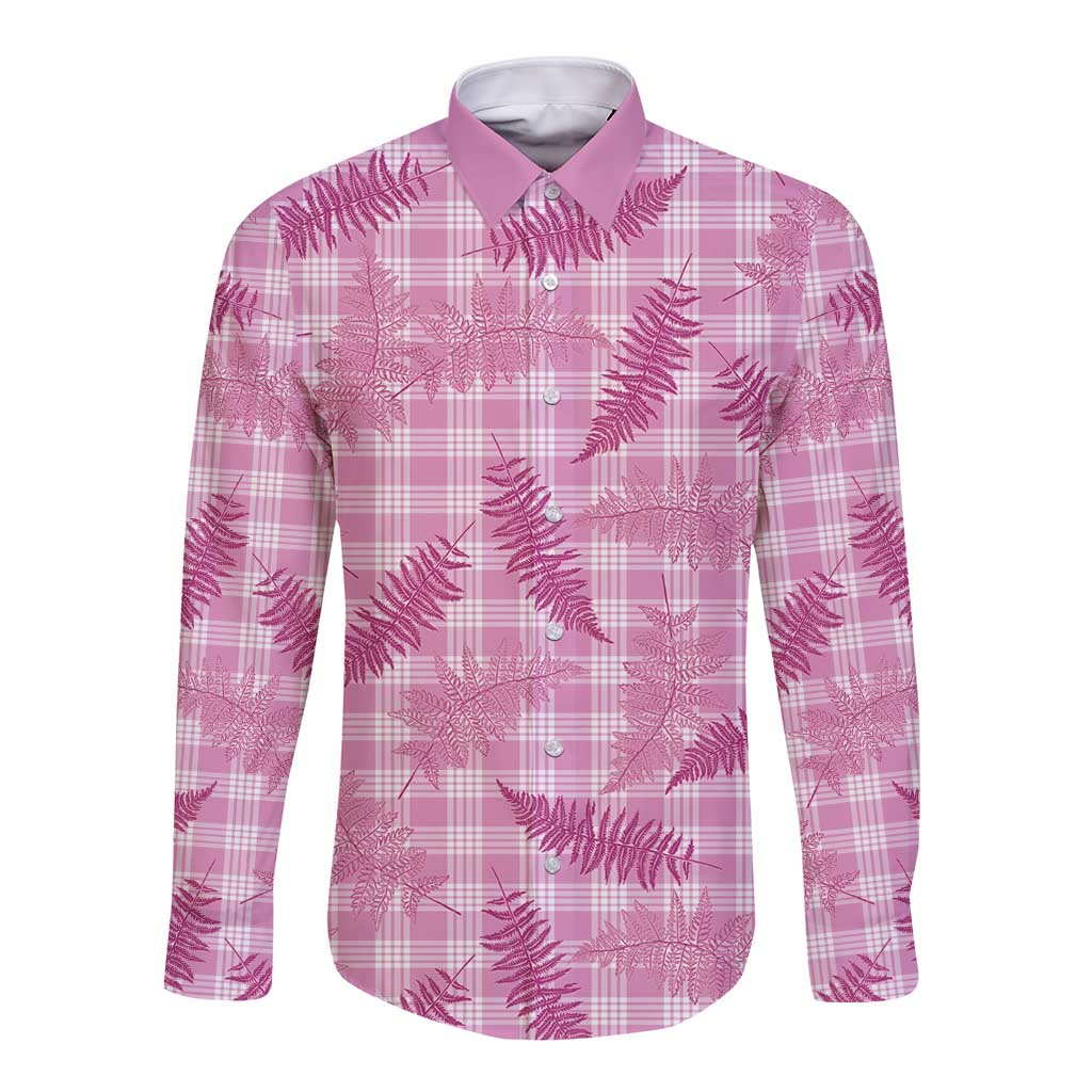 Purple Palaka Hawaii Palapalai Long Sleeve Button Shirt Hawaiian Fern LT14 Unisex Purple - Polynesian Pride