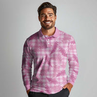 Purple Palaka Hawaii Palapalai Long Sleeve Polo Shirt Hawaiian Fern - Polynesian Pride