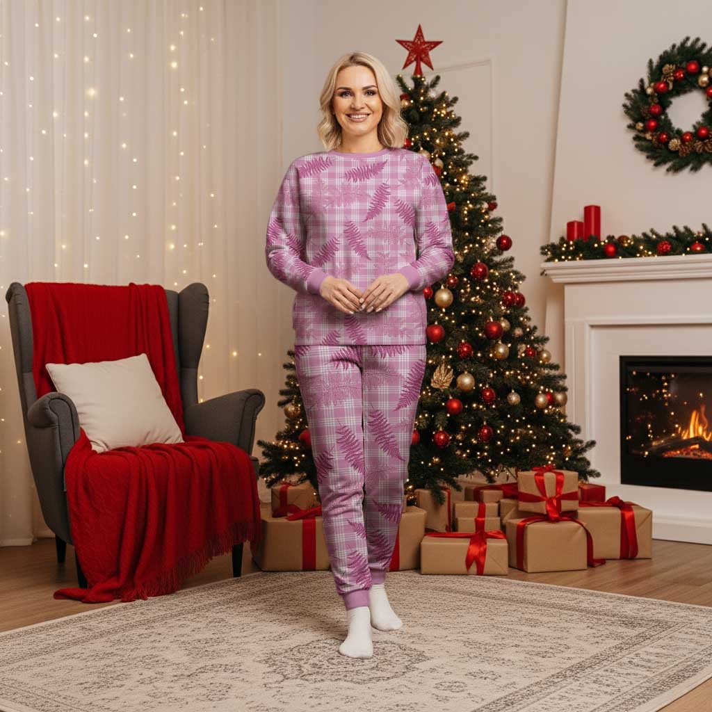 Purple Palaka Hawaii Palapalai Christmas Pajama Set Hawaiian Fern - Polynesian Pride