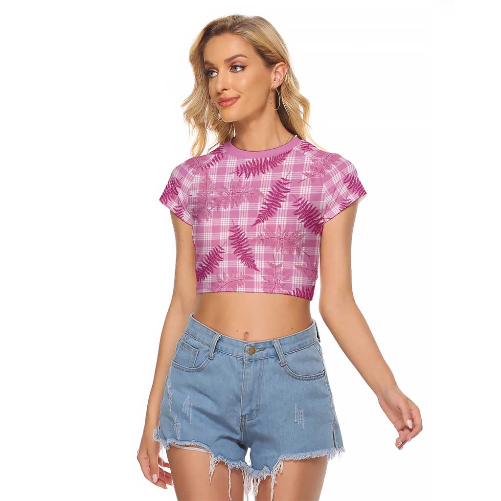 Purple Palaka Hawaii Palapalai Raglan Cropped T Shirt Hawaiian Fern LT14 Female Purple - Polynesian Pride