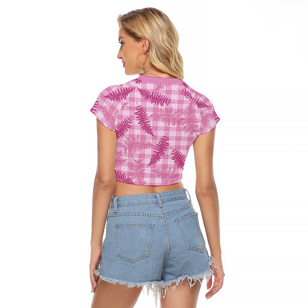 Purple Palaka Hawaii Palapalai Raglan Cropped T Shirt Hawaiian Fern LT14 - Polynesian Pride
