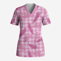 Purple Palaka Hawaii Palapalai Scrub Top Hawaiian Fern LT14 Adult Purple - Polynesian Pride