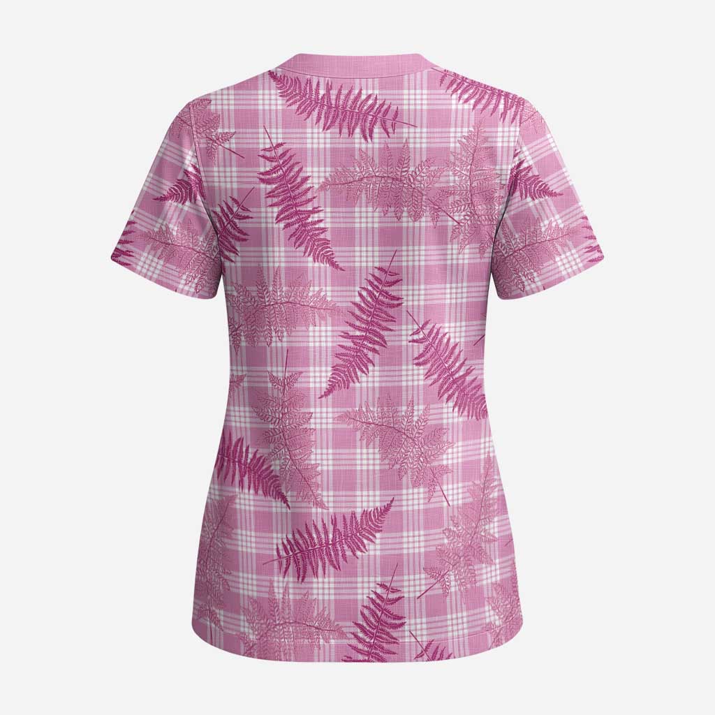 Purple Palaka Hawaii Palapalai Scrub Top Hawaiian Fern LT14 - Polynesian Pride