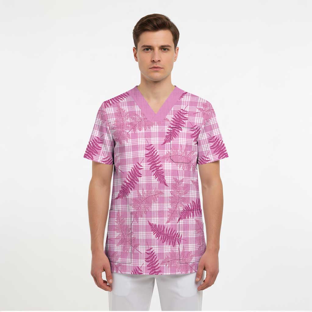 Purple Palaka Hawaii Palapalai Scrub Top Hawaiian Fern LT14 - Polynesian Pride