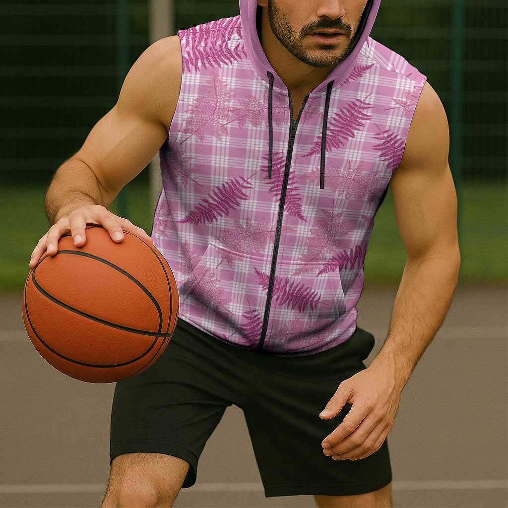 Purple Palaka Hawaii Palapalai Sleeveless Zip Hoodie Hawaiian Fern LT14 - Polynesian Pride