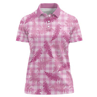 Purple Palaka Hawaii Palapalai Women Polo Shirt Hawaiian Fern - Polynesian Pride