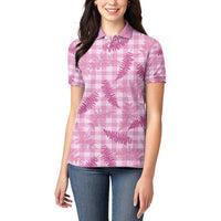 Purple Palaka Hawaii Palapalai Women Polo Shirt Hawaiian Fern - Polynesian Pride
