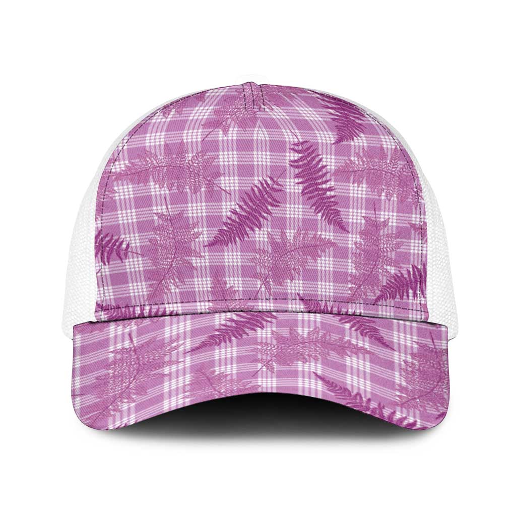 Pink Palaka Hawaii Palapalai Baseball Net Cap Hawaiian Fern LT14 One Size White Pink - Polynesian Pride
