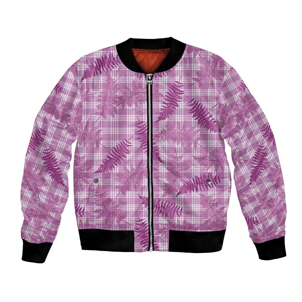 Pink Palaka Hawaii Palapalai Bomber Jacket Hawaiian Fern - Polynesian Pride