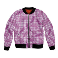 Pink Palaka Hawaii Palapalai Bomber Jacket Hawaiian Fern - Polynesian Pride