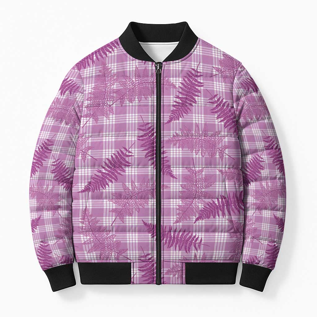 Pink Palaka Hawaii Palapalai Bomber Puffer Jacket Hawaiian Fern LT14 Unisex Pink - Polynesian Pride