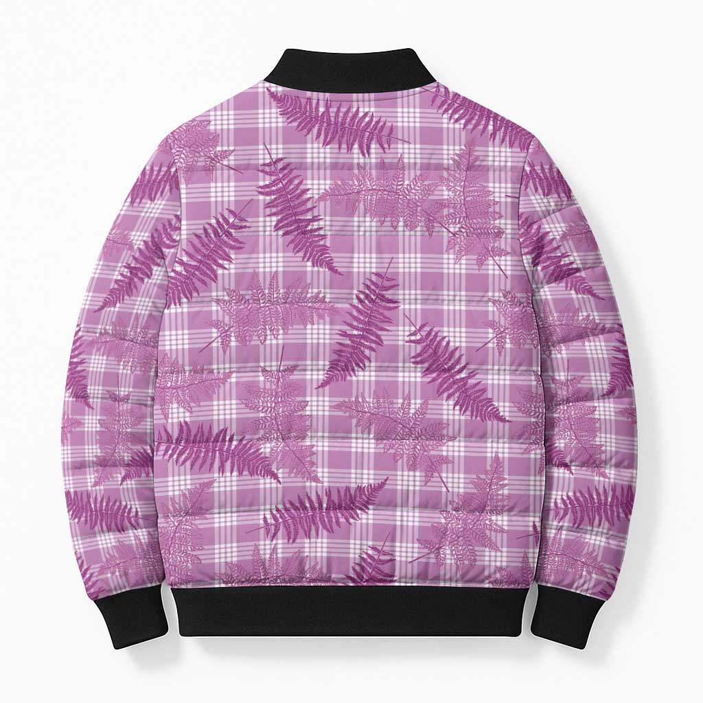 Pink Palaka Hawaii Palapalai Bomber Puffer Jacket Hawaiian Fern LT14 - Polynesian Pride