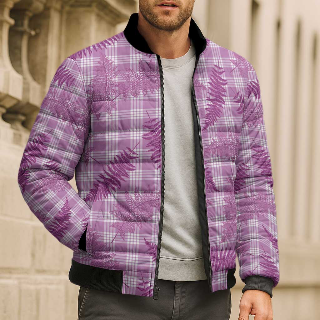 Pink Palaka Hawaii Palapalai Bomber Puffer Jacket Hawaiian Fern LT14 - Polynesian Pride