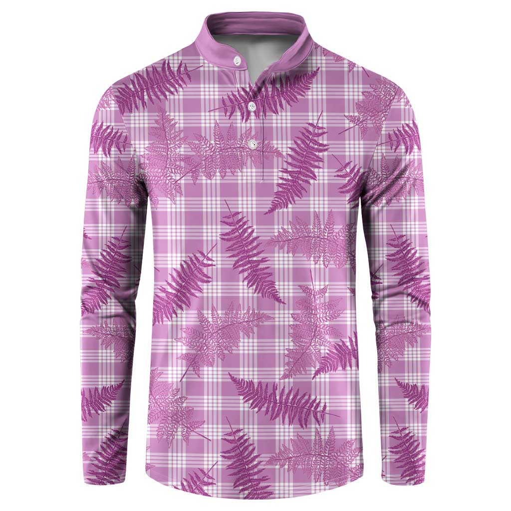 Pink Palaka Hawaii Palapalai Button Sweatshirt Hawaiian Fern LT14 Pink - Polynesian Pride