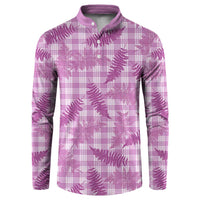 Pink Palaka Hawaii Palapalai Button Sweatshirt Hawaiian Fern LT14 Pink - Polynesian Pride