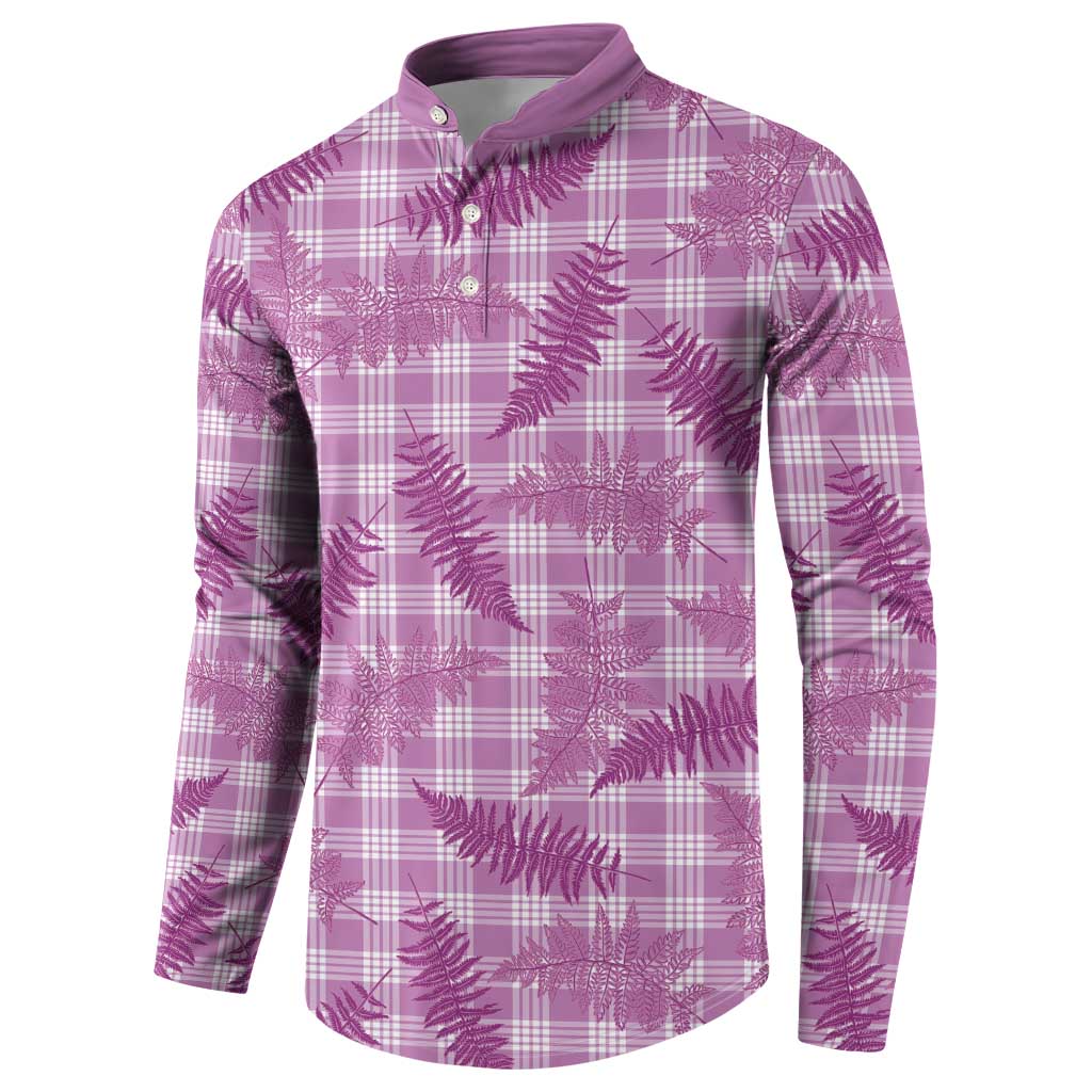 Pink Palaka Hawaii Palapalai Button Sweatshirt Hawaiian Fern LT14 - Polynesian Pride