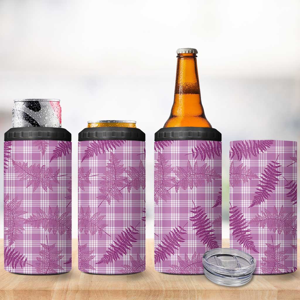 Pink Palaka Hawaii Palapalai 4 in 1 Can Cooler Tumbler Hawaiian Fern - Polynesian Pride