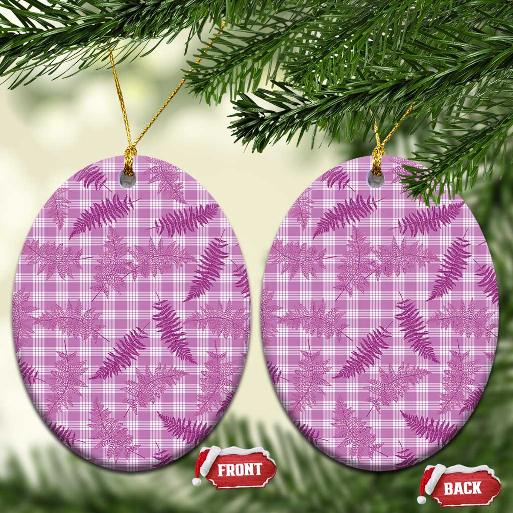 Pink Palaka Hawaii Palapalai Ceramic Ornament Hawaiian Fern - Polynesian Pride