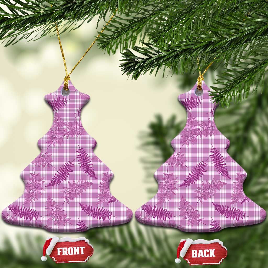 Pink Palaka Hawaii Palapalai Ceramic Ornament Hawaiian Fern - Polynesian Pride