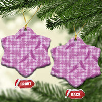 Pink Palaka Hawaii Palapalai Ceramic Ornament Hawaiian Fern - Polynesian Pride