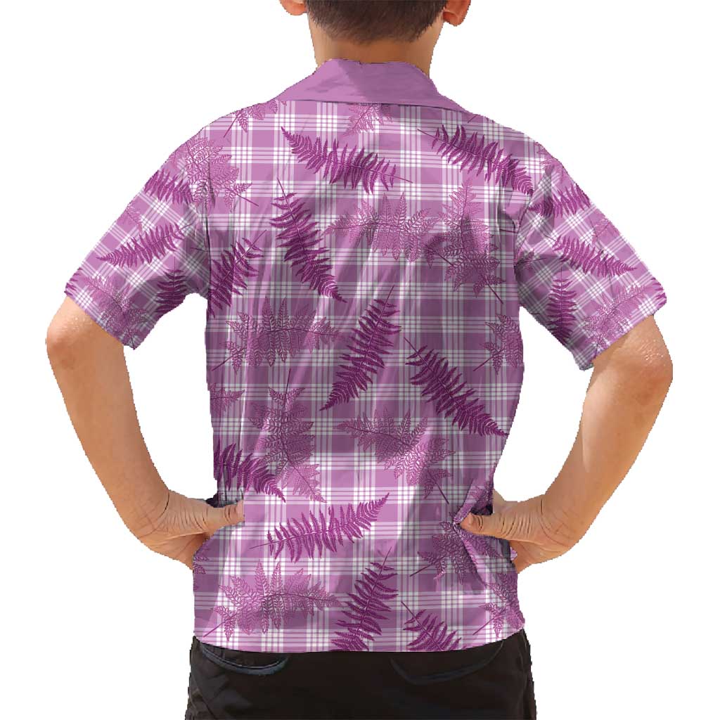 Pink Palaka Hawaii Palapalai Family Matching Long Sleeve Bodycon Dress and Hawaiian Shirt Hawaiian Fern - Polynesian Pride