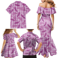 Pink Palaka Hawaii Palapalai Family Matching Mermaid Dress and Hawaiian Shirt Hawaiian Fern - Polynesian Pride